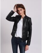 Veste en Cuir Laureena noire