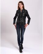 Veste en Cuir Laureena noire