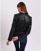 Veste en Cuir Laureena noire