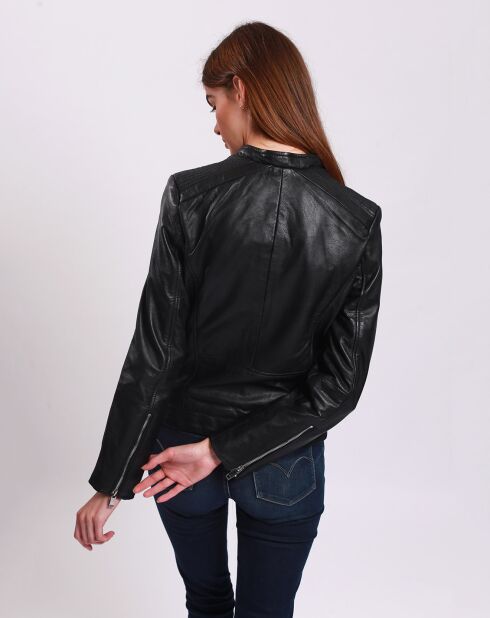 Veste en Cuir Laureena noire