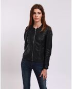 Veste en Cuir Laurna noire