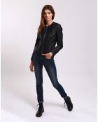 Veste en Cuir Laurna noire