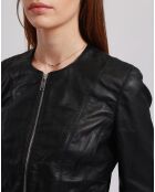 Veste en Cuir Laurna noire