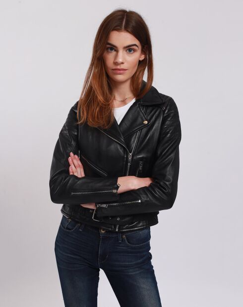 Perfecto en Cuir Leailanie noir
