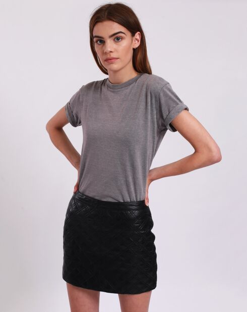 Jupe en Cuir Leanie noire