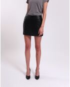 Jupe en Cuir Leanie noire