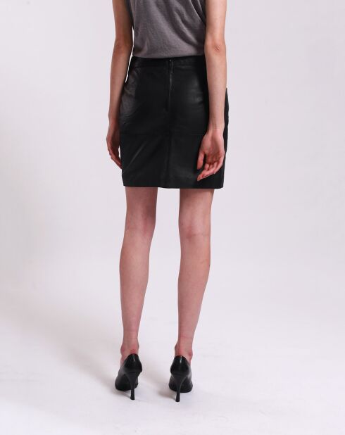 Jupe en Cuir Lee noire