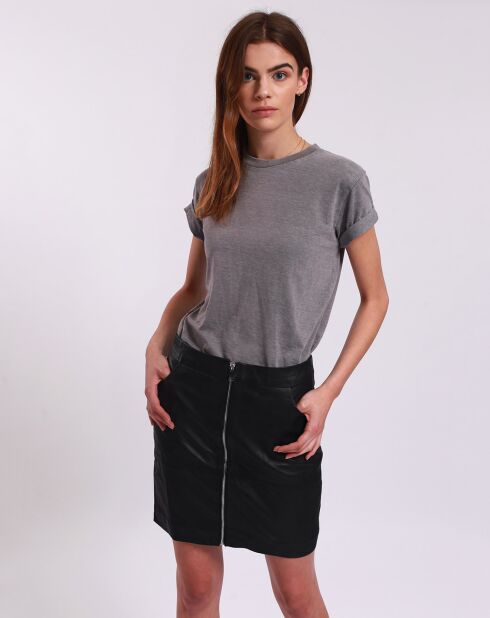 Jupe en Cuir Lee noire