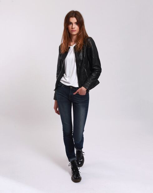 Veste en Cuir Lidivine noire
