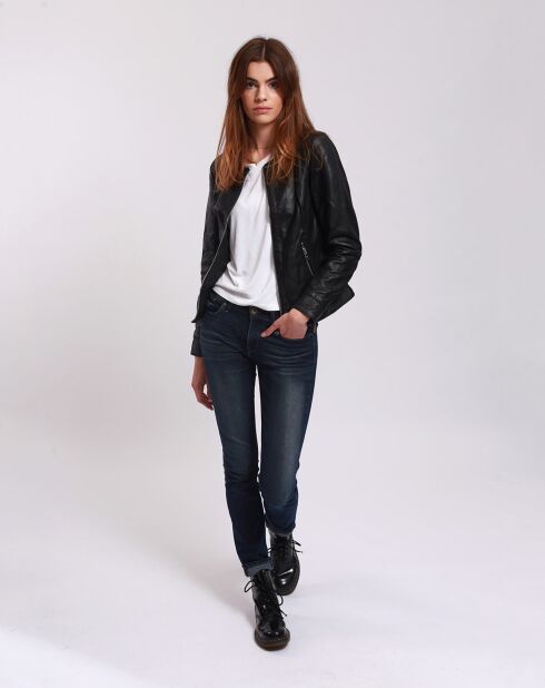 Veste en Cuir Lidivine noire