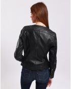 Veste en Cuir Lidivine noire