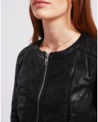 Veste en Cuir Lidivine noire