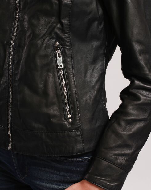 Veste en Cuir Lidivine noire