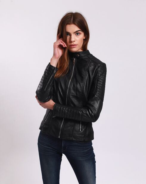 Veste en Cuir Lien noire