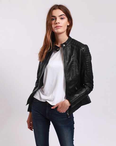 Veste en Cuir Lien noire