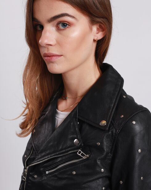 Perfecto en Cuir Liette noir