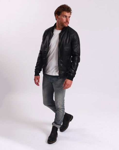 Bombers en Cuir Liorys noire