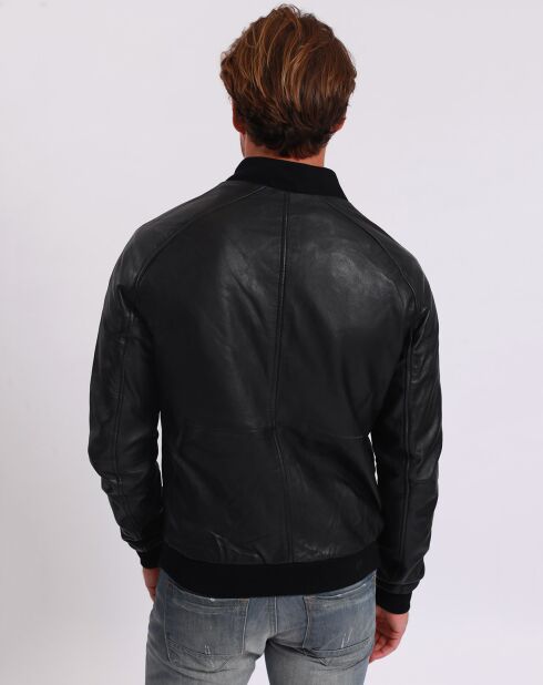 Bombers en Cuir Liorys noire
