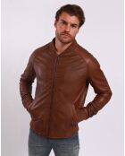 Bombers en Cuir Liorys camel