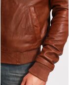 Bombers en Cuir Liorys camel
