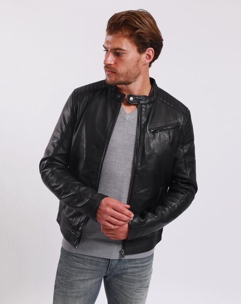 Veste en Cuir Liroy noire
