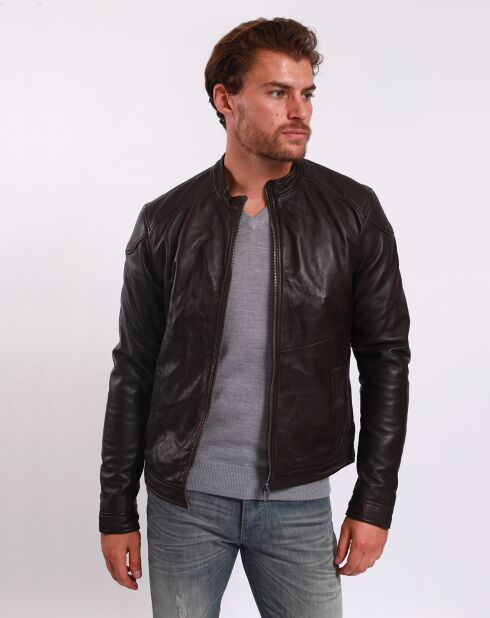 Veste en Cuir Liroy marron
