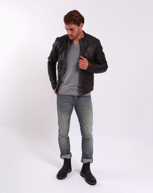Veste en Cuir Liroy marron
