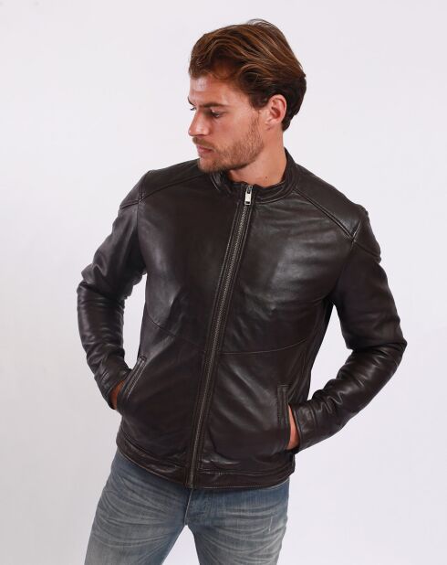 Veste en Cuir Liroy marron