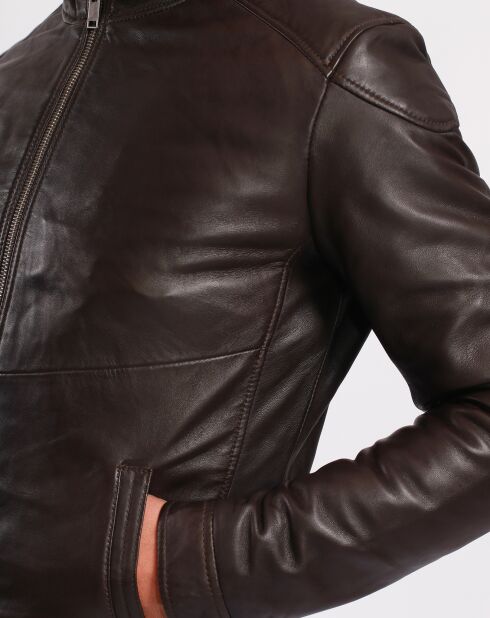 Veste en Cuir Liroy marron