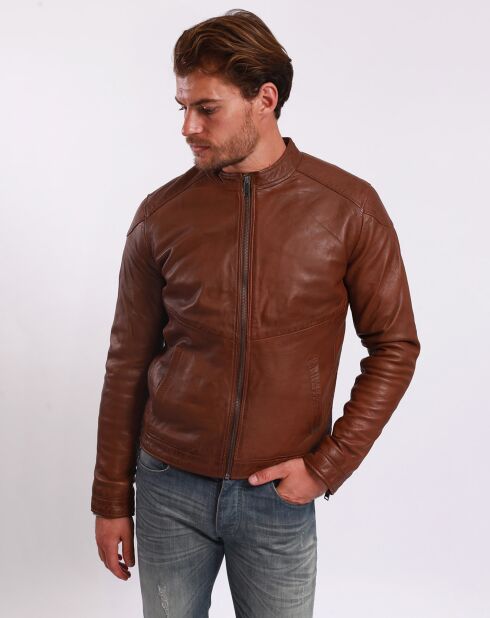 Veste en Cuir Liroy camel