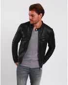 Veste en Cuir Lockman noire