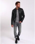Veste en Cuir Lockman noire