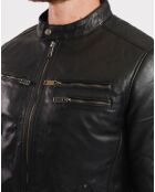 Veste en Cuir Lockman noire