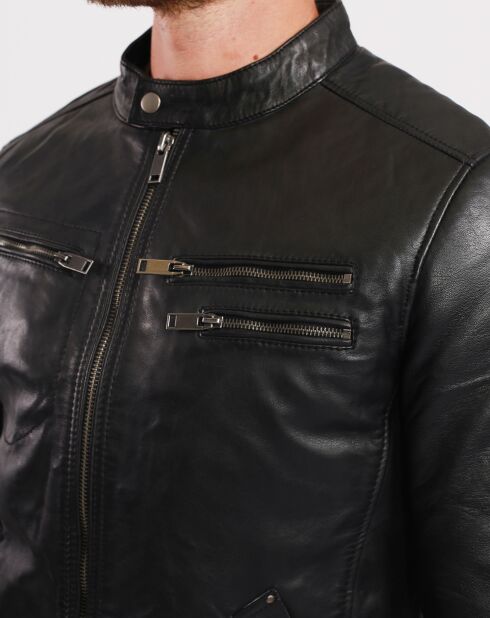 Veste en Cuir Lockman noire