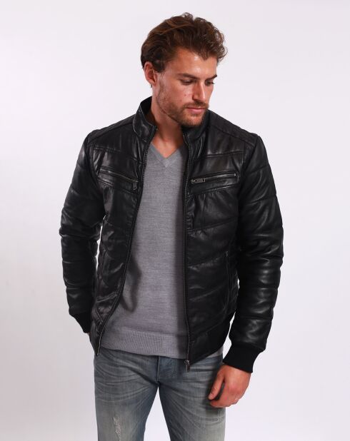 Doudoune en Cuir Loman noire