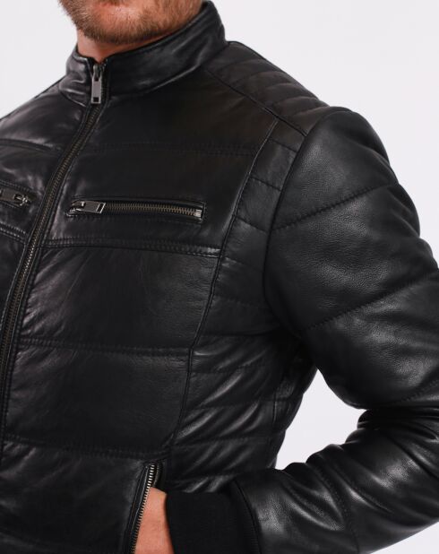 Doudoune en Cuir Loman noire