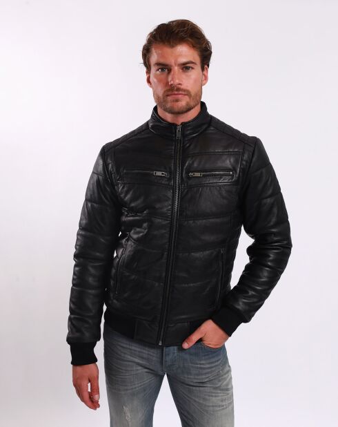 Doudoune en Cuir Loman noire