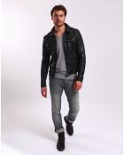 Veste en Cuir Lothaire noir vieillis