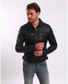 Veste en Cuir Lothaire noir vieillis