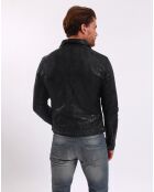 Veste en Cuir Lothaire noir vieillis