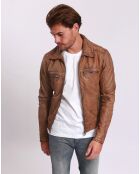 Veste en Cuir Lothaire camel vintage