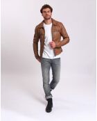 Veste en Cuir Lothaire camel vintage