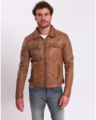 Veste en Cuir Lothaire camel vintage