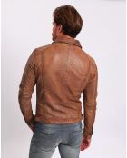 Veste en Cuir Lothaire camel vintage