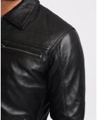 Veste en Cuir Louckas noire