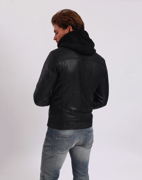 Veste en Cuir Ludovik noire