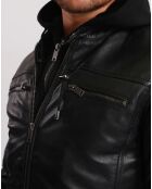 Veste en Cuir Ludovik noire