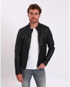 Veste en Cuir Lyandro noire
