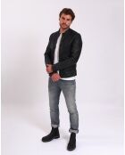 Veste en Cuir Lyandro noire