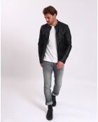 Veste en Cuir Lyandro noire